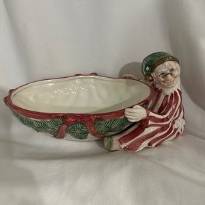 Fitz & Floyd “Christmas Carol Scrooge” tidbit server 1993